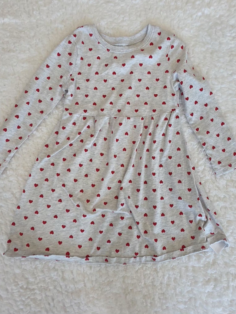Old Navy Gray Knit Dress with Red Heart Print